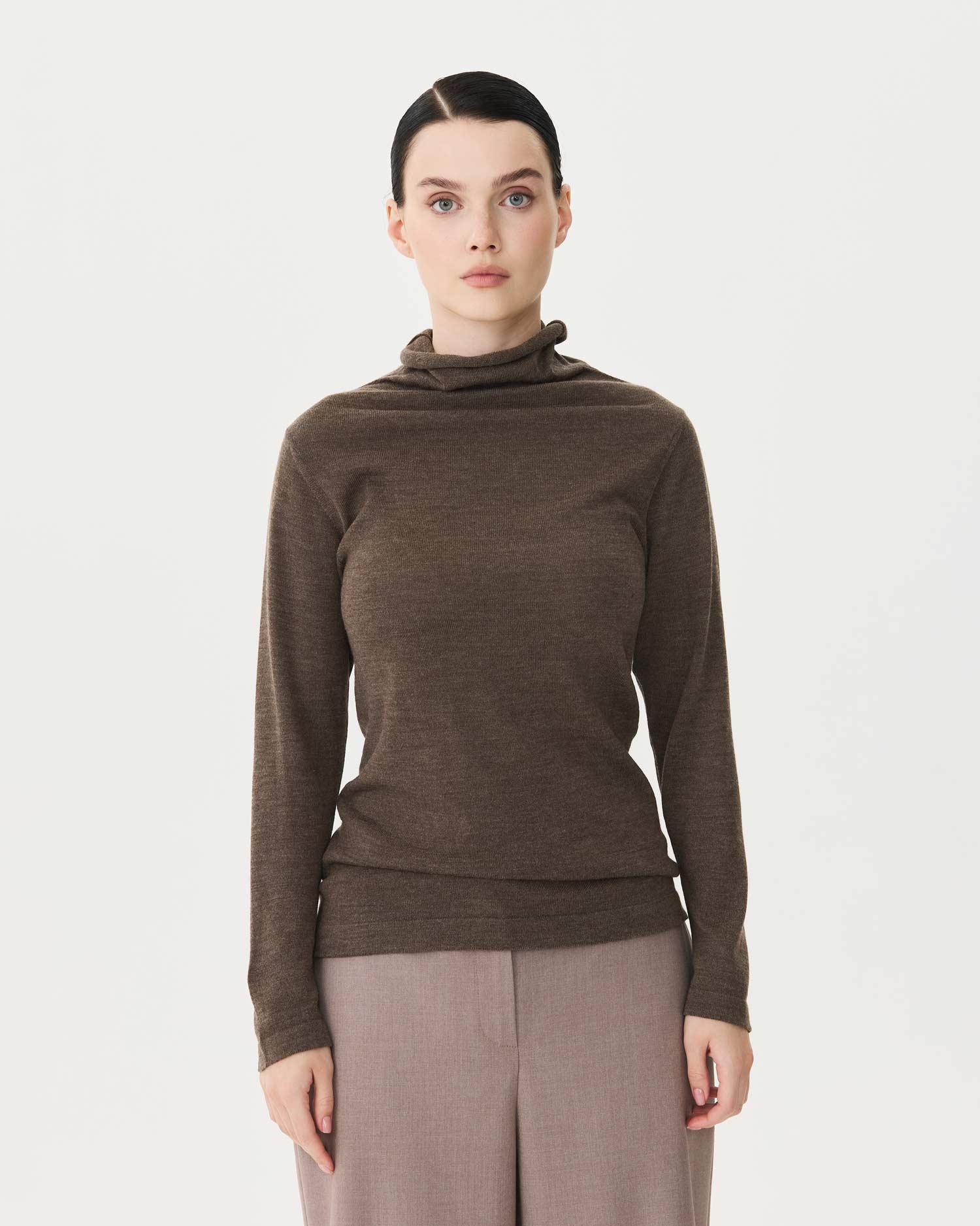 Джемпер женский коричневый меланж Victoria Andreyanova