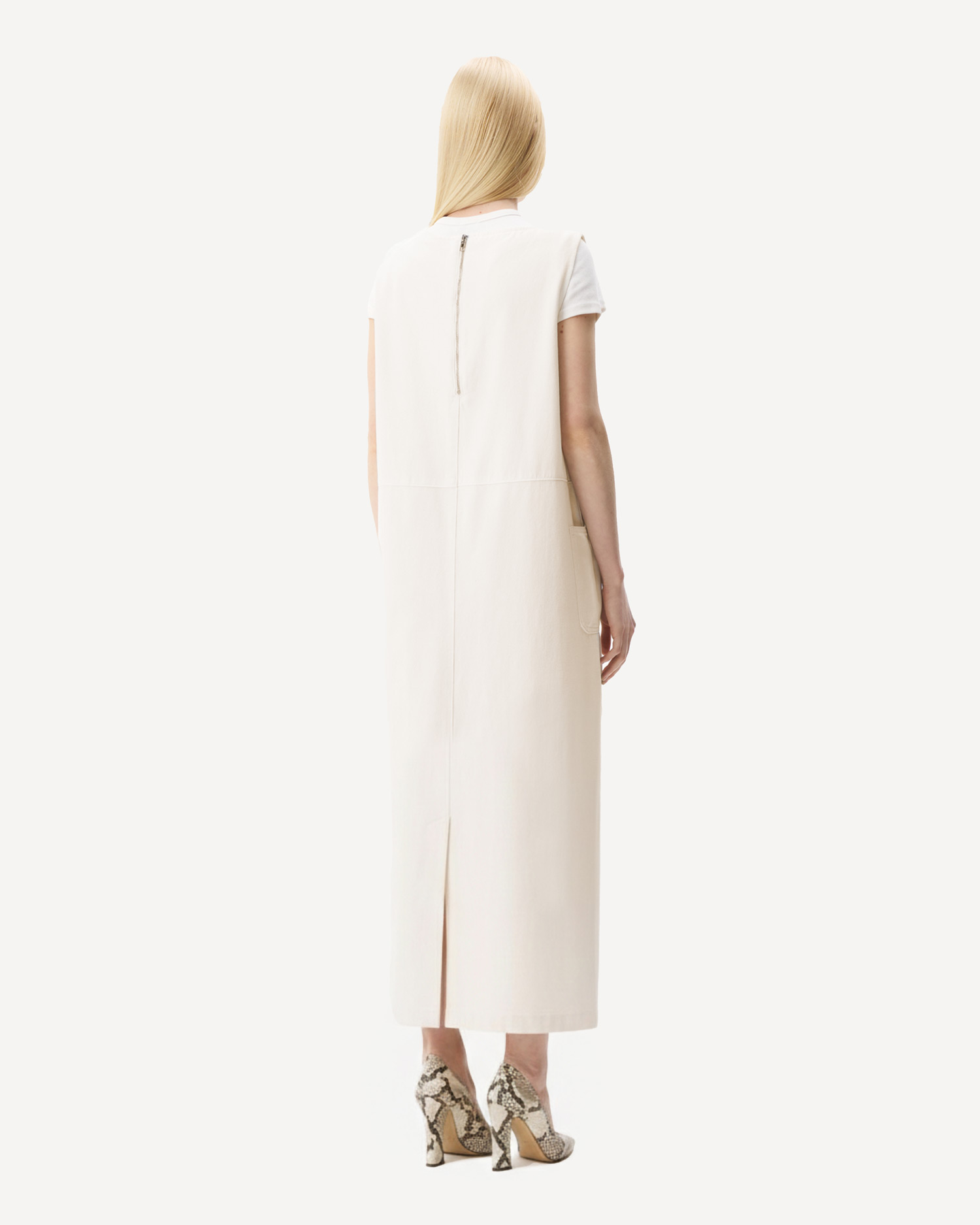 Платье джинсовое, экрю, вид сзади — Victoria Andreyanova