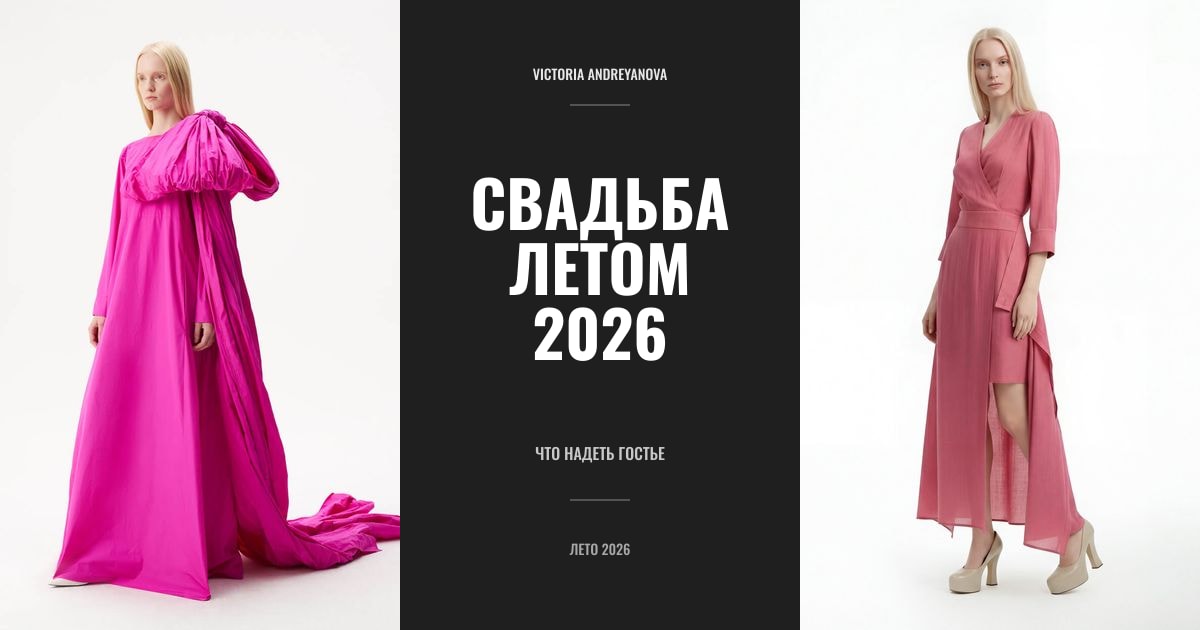 Что надеть гостье на свадьбу летом 2026, образы из коллекции Victoria Andreyanova